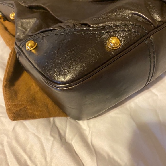 GUCCI Brown Leather Medium Jockey Hobo Bag with gold hardware - Picture 14 of 16